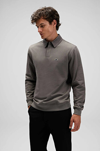 Ellesse With Logo Cotton Regular Fit Buttoned Polo Neck Sweat Men's Polo Neck Sweat Em607
