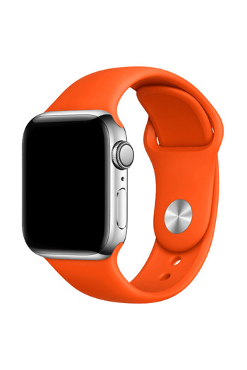 Compatibil Apple Silicone strap, Apple Watch 2/3/4/5/6/7/8/9/10 42mm/11 42mm/SE, 38/40/41/42mm S/M, Orange