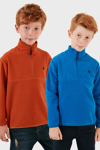 Lela Soft Textured Zippered Stand Collar Ribbed 2-Pack Fleece Children's Polar 5905002S2