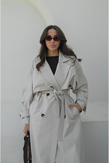 Havoş Stone Color Thom Belted Trench Coat