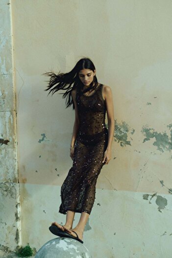 H&M Sequined net dress
