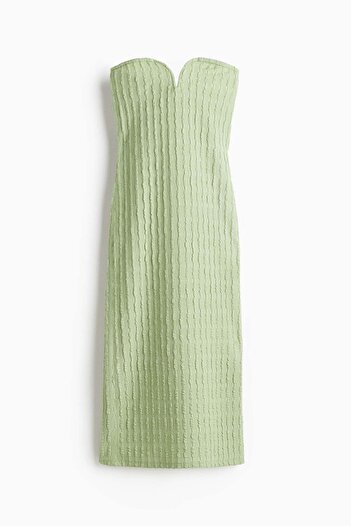 H&M Textured jersey bandeau dress