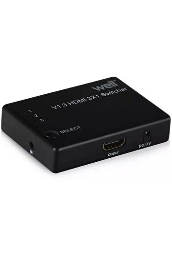 Well HDMI Switch 3 inputs FullHD V1.3 with remote control