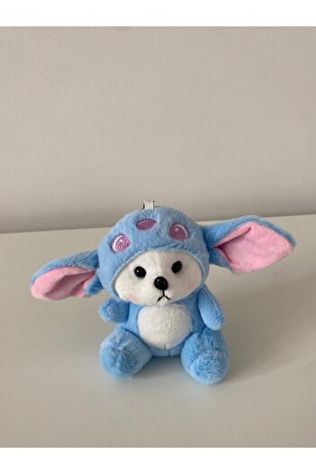 Ahves Sevimli Mavi Uzun Kulaklı Peluş Anahtarlık | Stitch Tarzı | Çanta Süsü | Hediye Seçeneği