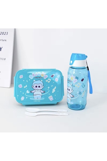 Generic Lunch box with accessories: water bottle, spoon and fork for school and picnics