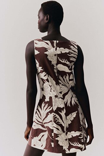 H&M Square-neck twill dress