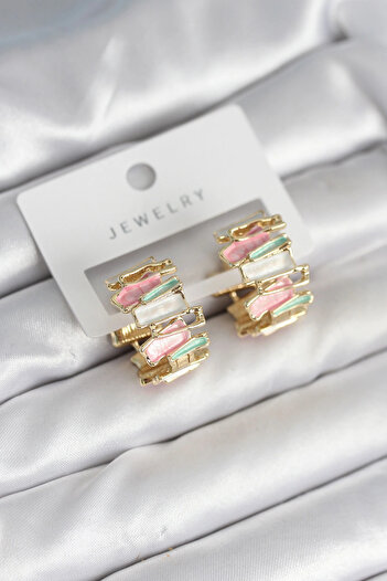 shopwave Enamel Mixed Color Gold Brass Women's Earrings