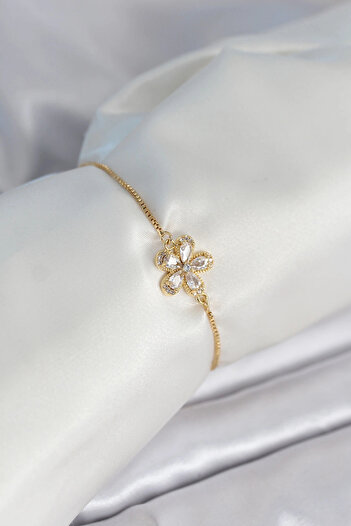 shopwave Flower Model Elevator Gold Color Women's Bracelet