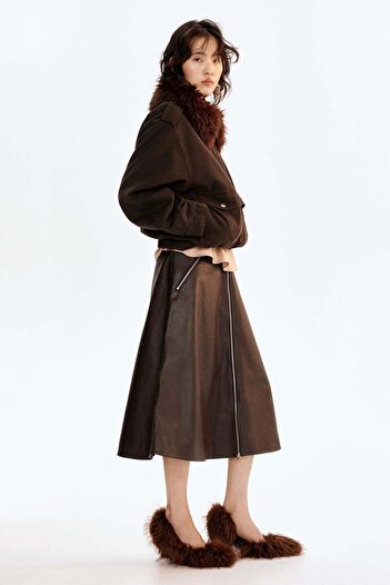 H&M Coated A-line skirt