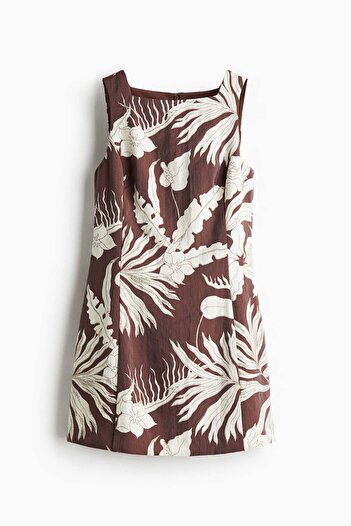 H&M Square-neck twill dress