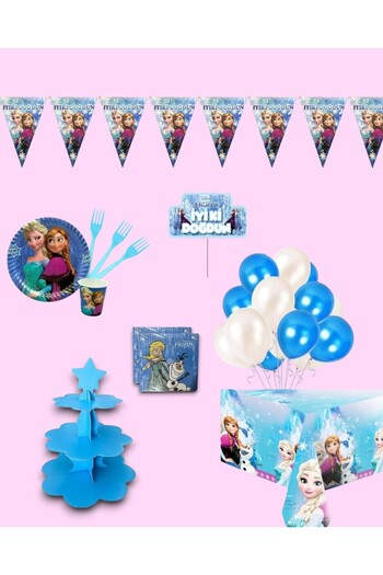 Evabrite Frozen Frozen Elsa Birthday Party Set for 24 People - Frozen Elsa Concept Cake Stand