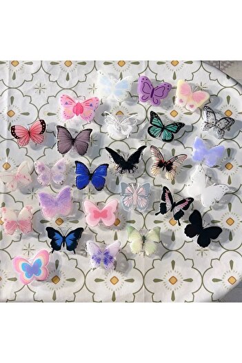 EDELFU Popsocket Adhesive Butterfly Phone Grip Butterfly Shaped Acrylic Epoxy Surface Finger Holder
