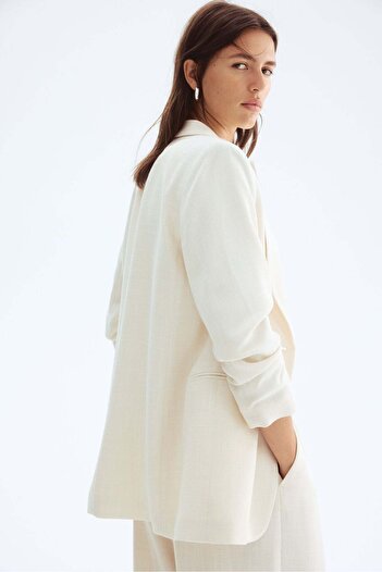 H&M Gathered-sleeve blazer