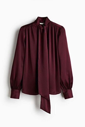 H&M Tie-neck chiffon blouse