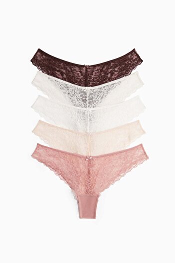 H&M 5-pack lace Brazilian briefs