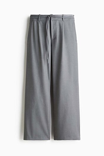 H&M Belted tailored trousers