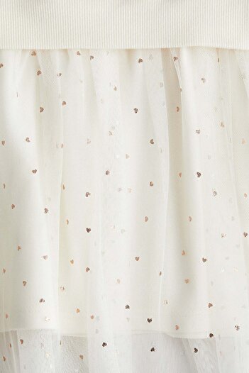 H&M Printed tulle-skirt sweatshirt dress
