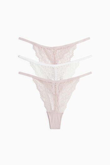 H&M 3-pack lace tanga thong briefs