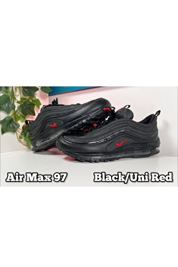 style iconic Triple Black / Uni Red Classic Air-Inspired Sneakers :
