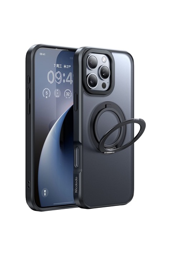 Mcdodo Husa Mata MagSafe iPhone 16 Pro cu suport Negru