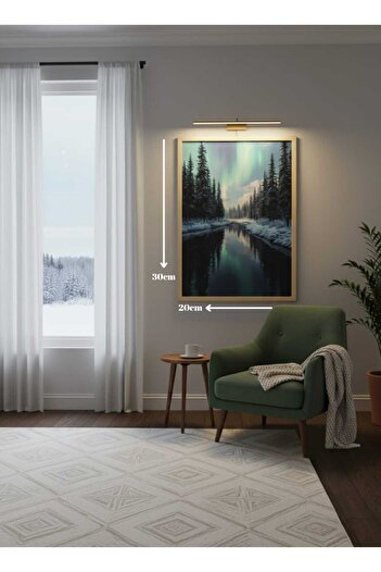 SteraDesign Orman ve Göl Manzarası - Ahşap Çerçeve