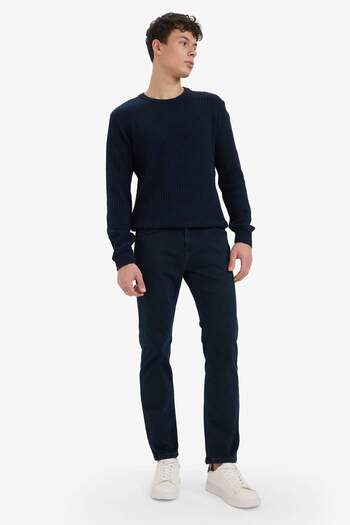 DeFacto Standard Fit Crew Neck Basic Textured Knitwear Sweater E0811Ax25Wn