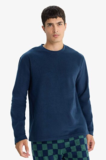 DeFacto Pijama Takımı Regular Fit Polar Uzun Kollu Üst Ekose Desenli Uzun Alt F4562AX25WN