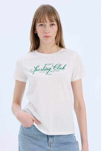 DeFacto Regular Fit Crew Neck Printed Combed Cotton Short Sleeve T-Shirt E0609Ax25Sp