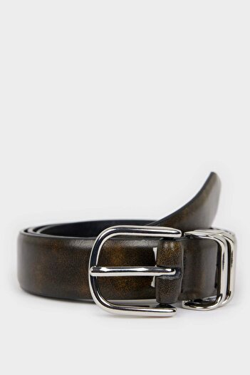 DeFacto Women's Oval Buckle Faux Leather Jean Belt F3284Axns