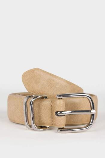 DeFacto Women's Oval Buckle Faux Leather Jean Belt F3284Axns