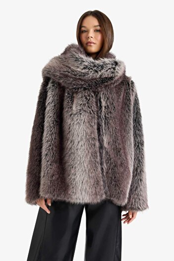 DeFacto Regular Fit Faux Fur Faux Fur F5566Ax25Wn