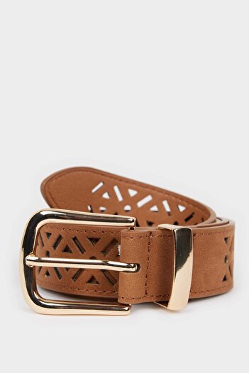DeFacto Women's Rectangular Buckle Faux Leather Jean Belt F3359Axns