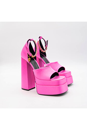 Versace Medusa Charm - Pink Platform Sandals