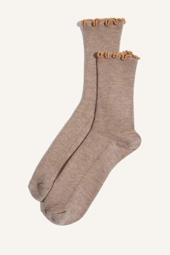 DeFacto Women's Ruffled 3-Piece Cotton Long Socks G2409Axns