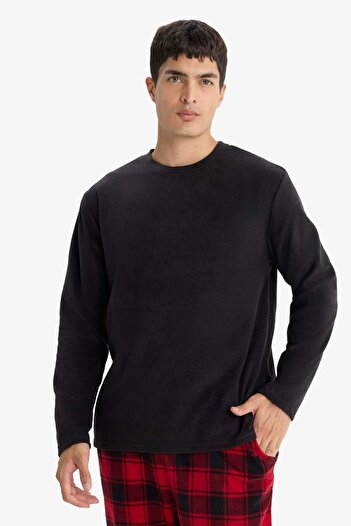 DeFacto Pijama Takımı Regular Fit Polar Uzun Kollu Üst Ekose Desenli Uzun Alt F4561AX25WN