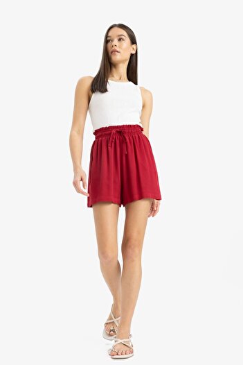 DeFacto Elastic Waist Short Leg Crinkle Viscose Shorts D8211Ax25Sm