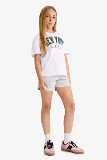DeFacto Girl's Elastic Waist Basic Plain Shorts C6574A824Sm