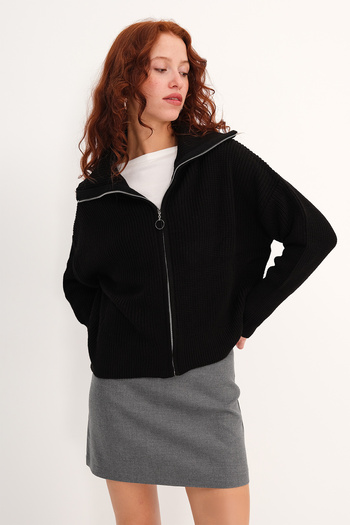 Addax Zippered Knitwear Cardigan H2887