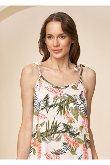 CAROLINE Slit Strap Satin Nightgown