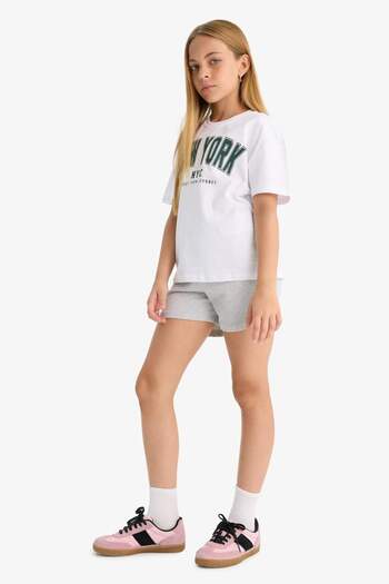 DeFacto Girl's Elastic Waist Basic Plain Shorts C6574A824Sm