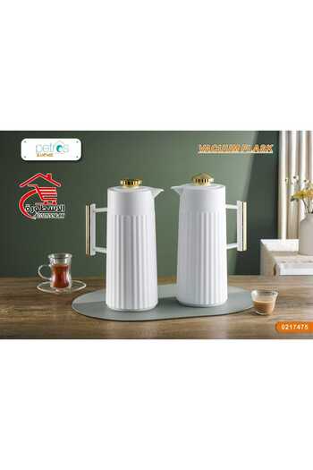PETROS Petrus 1+1 Liter Tea and Coffee Thermos Set with Golden Handle