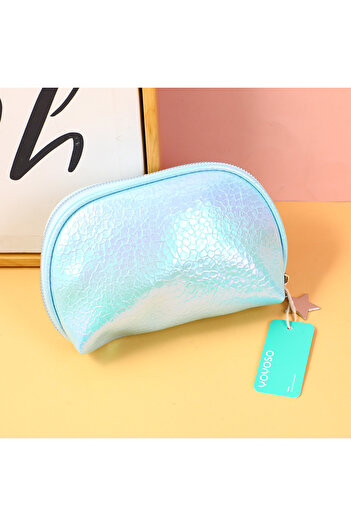 YOYOSO Bright Blue Seashell Makeup Bag