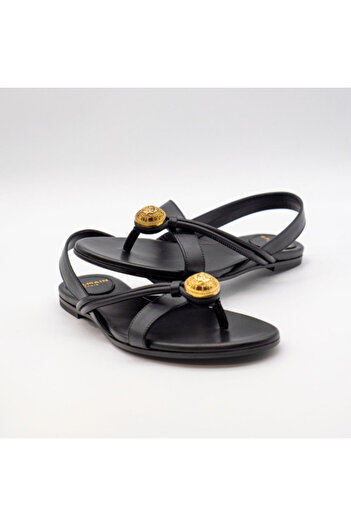 BALMAIN Flat Sandal Alma - Calfskin