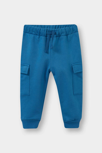 DeFacto F5009 Blue Baby Boy Elastic Waist Sweatpants