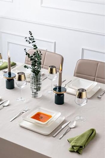 STOREMAX Goldwhirl Istanbul Nadide 18 Piece Square Dinner Set Trendflash 467437