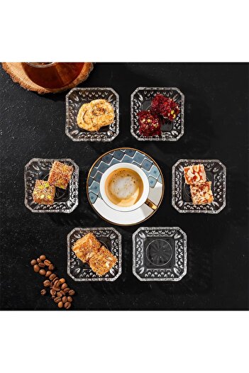 STOREMAX Goldwhirl September 6-Piece Coffee Side Serving Glass Bowl Set Mini Treat Bowl Sugar Bowl, Jam Bowl, Sauce Bowl