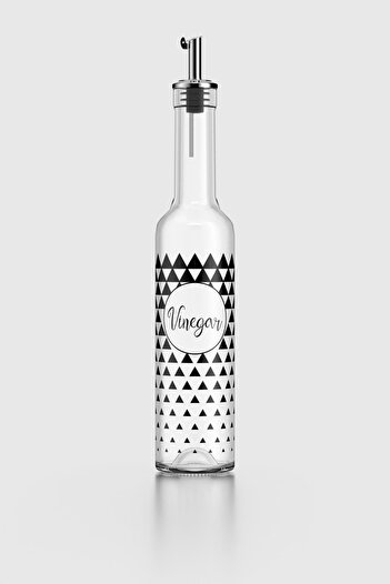 Renga Hena Vinegar Patterned 500 ml Glass Vinegar Bottle with Metal Lid 152020