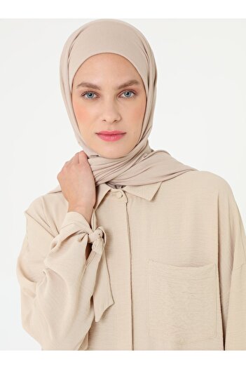Refka Tunic with Cuff Tie Detail - Stone Color -