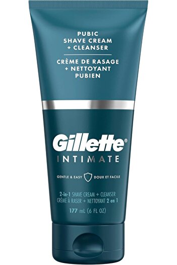 Gillette Intimate 2-in-1 Shave Cream & Cleanser, Gentle Formula, Aloe-Free and Paraben-Free (177 ml)
