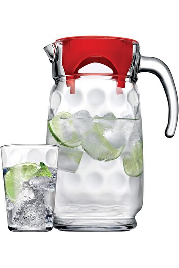 STOREMAX Goldwhirl Space Water Set 1600 Cc Jug with Red Lid and Water Cup Trendflash 467437
